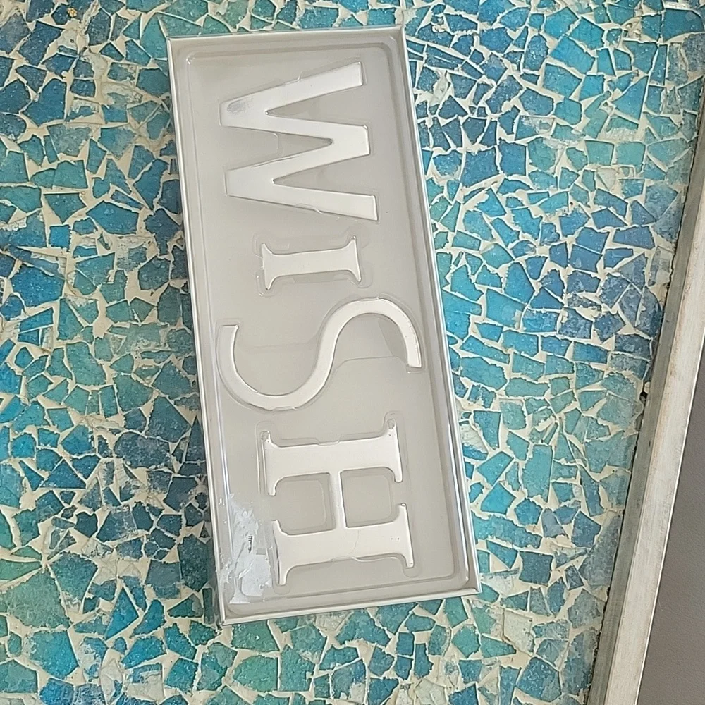 Pottery Barn Wish shadow box letters